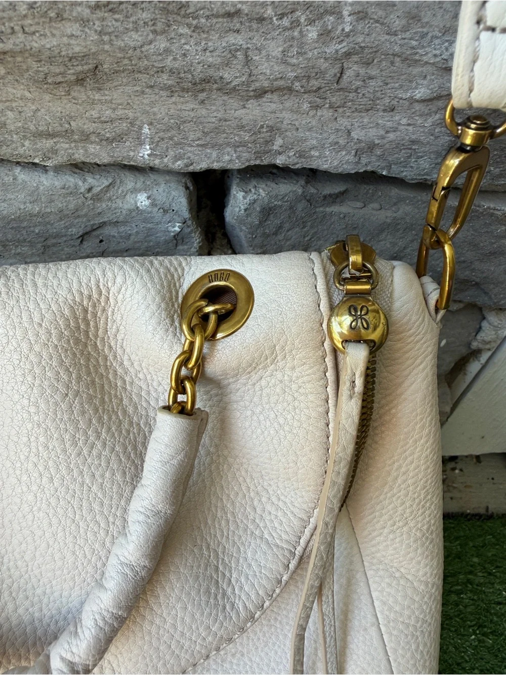 HOBO Fern Cream Pebbled Leather Women’s Crossbody Bag
